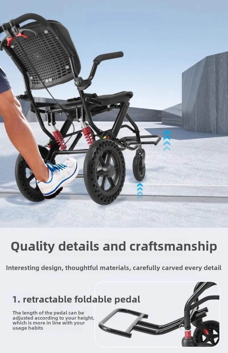 Wheelchair Light Folding Old Man