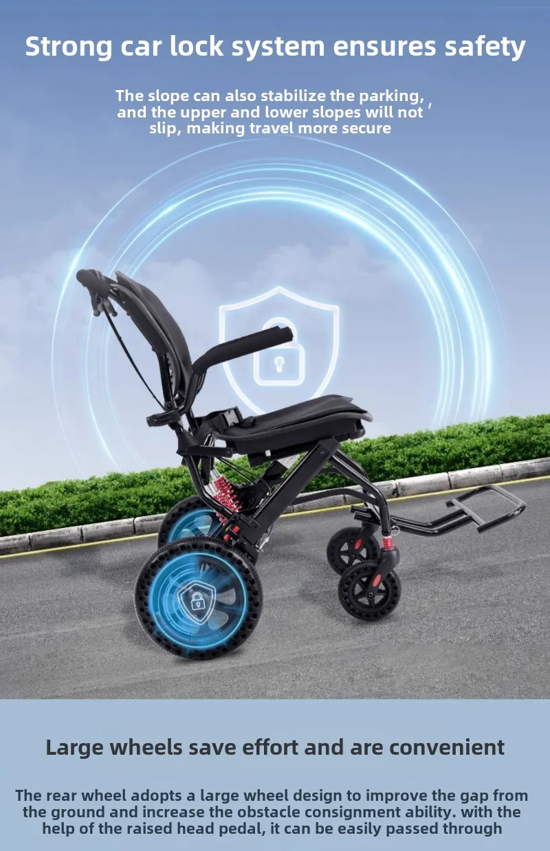 Wheelchair Light Folding Old Man