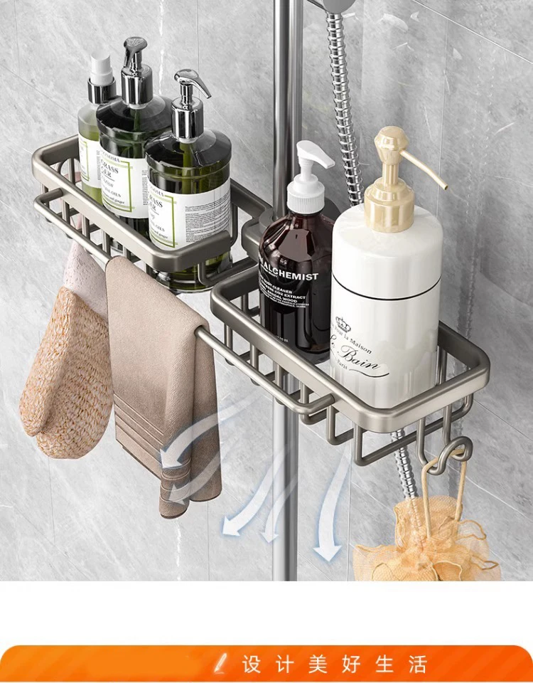 Punch-Free Bathroom Rack Bathroom Shelf Toilet Space Aluminum No Drill Hanging Rack Bathroom Organizer Hang On the Wall Punch-Free Bathroom Rack Bathroom Shelf Toilet Space Aluminum No Drill Hanging Rack Bathroom Organizer Hang On the Wall
