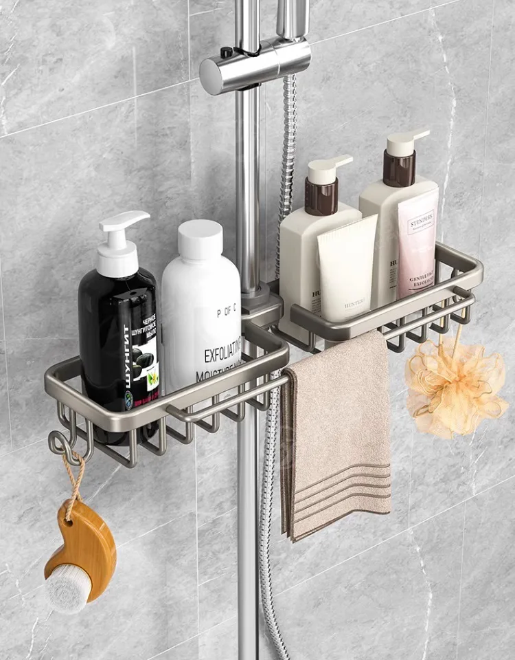 Punch-Free Bathroom Rack Bathroom Shelf Toilet Space Aluminum No Drill Hanging Rack Bathroom Organizer Hang On the Wall Punch-Free Bathroom Rack Bathroom Shelf Toilet Space Aluminum No Drill Hanging Rack Bathroom Organizer Hang On the Wall