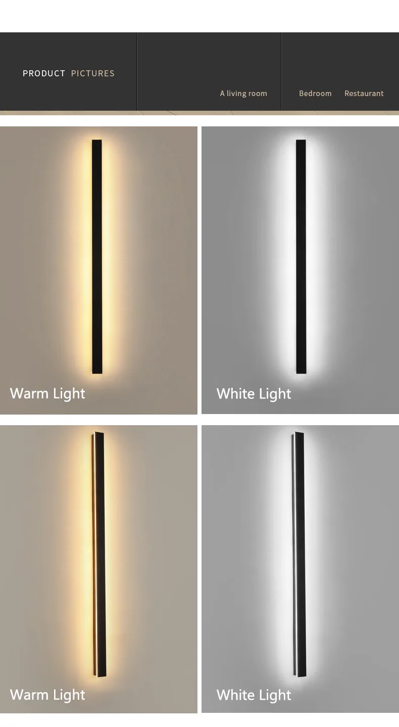 Outdoor waterproof wall lamp LED  strip background wall lamp stair garden lamp living room bedroom bedside ip65 wall lights
