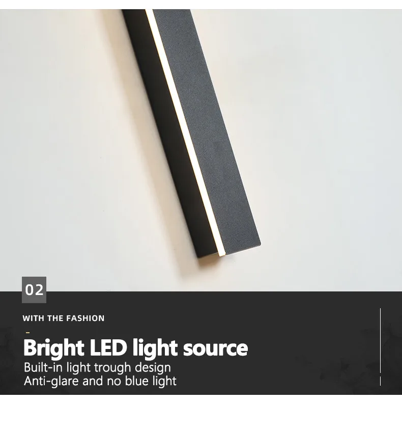 Outdoor waterproof wall lamp LED  strip background wall lamp stair garden lamp living room bedroom bedside ip65 wall lights