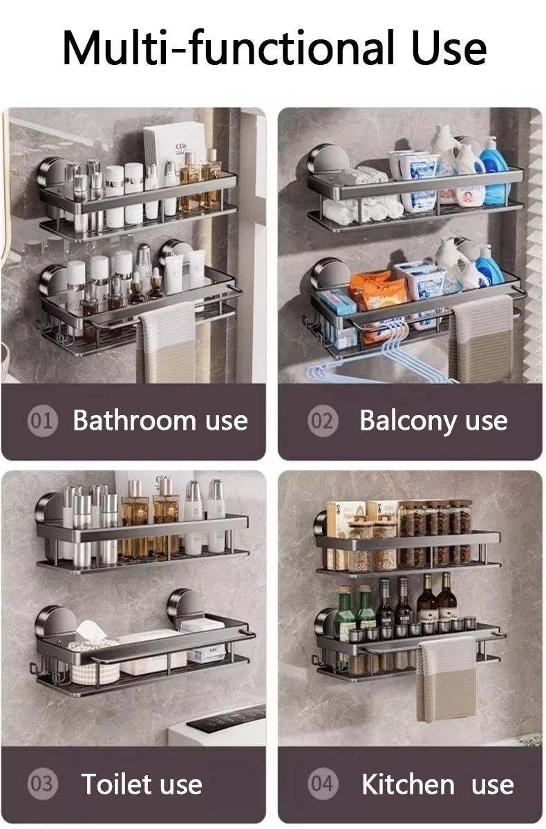 No Drill Suction Cup Adhesive Bathroom Rack Bathroom Shelf Toilet Aluminum Hanging Rack Bathroom Organizer Hang On The Wall No Drill Suction Cup Adhesive Bathroom Rack Bathroom Shelf Toilet Aluminum Hanging Rack Bathroom Organizer Hang On The Wall