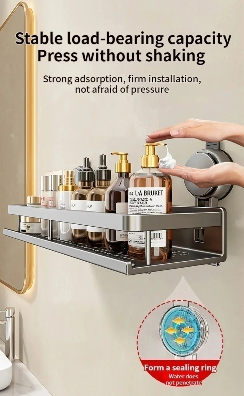Bathroom No Drill Suction Cup Suction Rack Bathroom Shelf Toilet Space Aluminum Hanging Rack Bathroom Organizer Hang On The Wall Bathroom No Drill Suction Cup Suction Rack Bathroom Shelf Toilet Space Aluminum Hanging Rack Bathroom Organizer Hang On The Wall