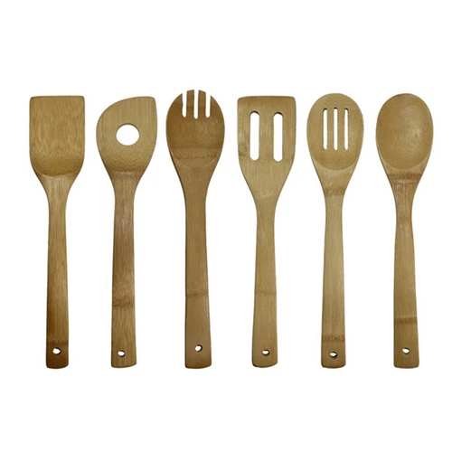 6 Pieces Bamboo Spoon Spatula Kitchen Utensil Wooden Cooking Tool Mixing Set 6 Pieces Bamboo Spoon Spatula Kitchen Utensil Wooden Cooking Tool Mixing Set