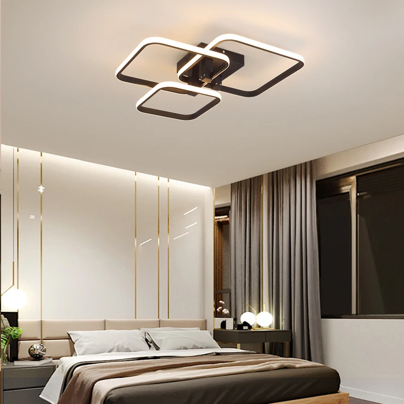 Black/White Modern LED Ceiling Chandelier,Living Room LED Chandelier Lamp,dimmable Bedroom Ceiling Light Fixture,3-6 head lustre Black/White Modern LED Ceiling Chandelier,Living Room LED Chandelier Lamp,dimmable Bedroom Ceiling Light Fixture,3-6 head lustre