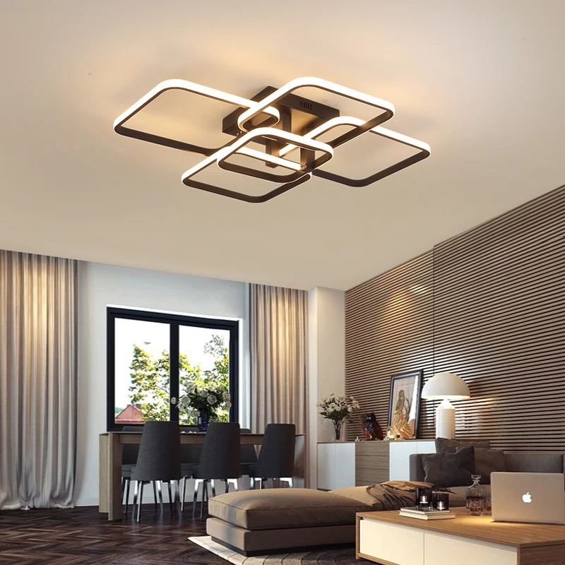 Black/White Modern LED Ceiling Chandelier,Living Room LED Chandelier Lamp,dimmable Bedroom Ceiling Light Fixture,3-6 head lustre Black/White Modern LED Ceiling Chandelier,Living Room LED Chandelier Lamp,dimmable Bedroom Ceiling Light Fixture,3-6 head lustre
