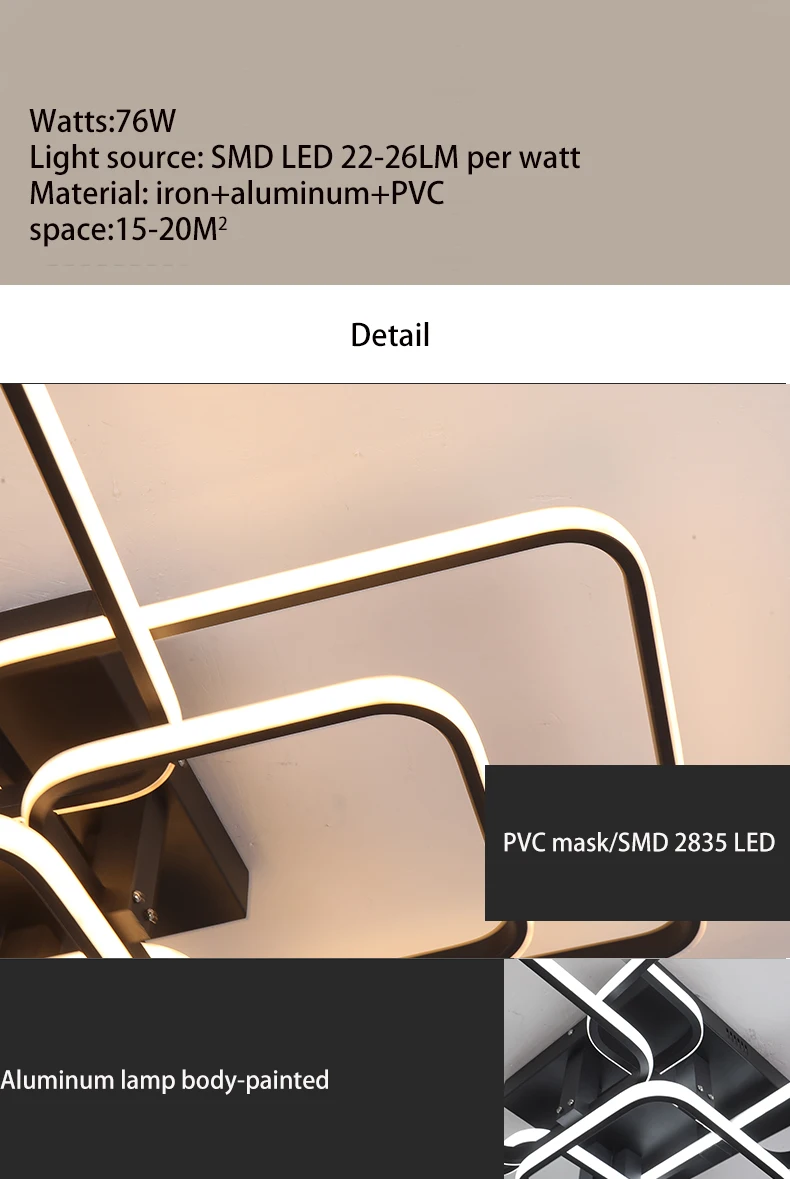 Black/White Modern LED Ceiling Chandelier,Living Room LED Chandelier Lamp,dimmable Bedroom Ceiling Light Fixture,3-6 head lustre