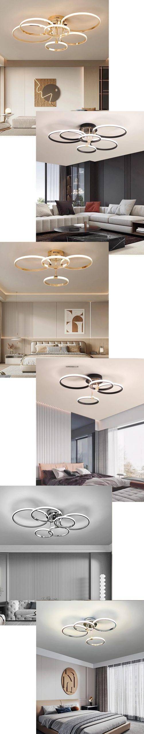 Modern LED Ceiling Chandelier for Living Bedroom,Round Dimmable Ceiling Lamp,Gold/Chrome/Black Bedroom Ceiling Light Fixture Modern LED Ceiling Chandelier for Living Bedroom,Round Dimmable Ceiling Lamp,Gold/Chrome/Black Bedroom Ceiling Light Fixture