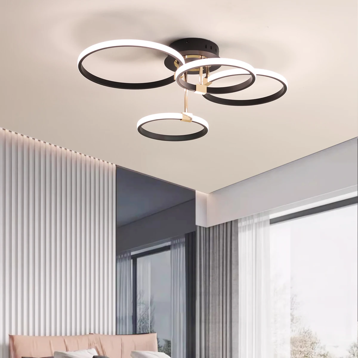 Modern LED Ceiling Chandelier for Living Bedroom,Round Dimmable Ceiling Lamp,Gold/Chrome/Black Bedroom Ceiling Light Fixture Modern LED Ceiling Chandelier for Living Bedroom,Round Dimmable Ceiling Lamp,Gold/Chrome/Black Bedroom Ceiling Light Fixture