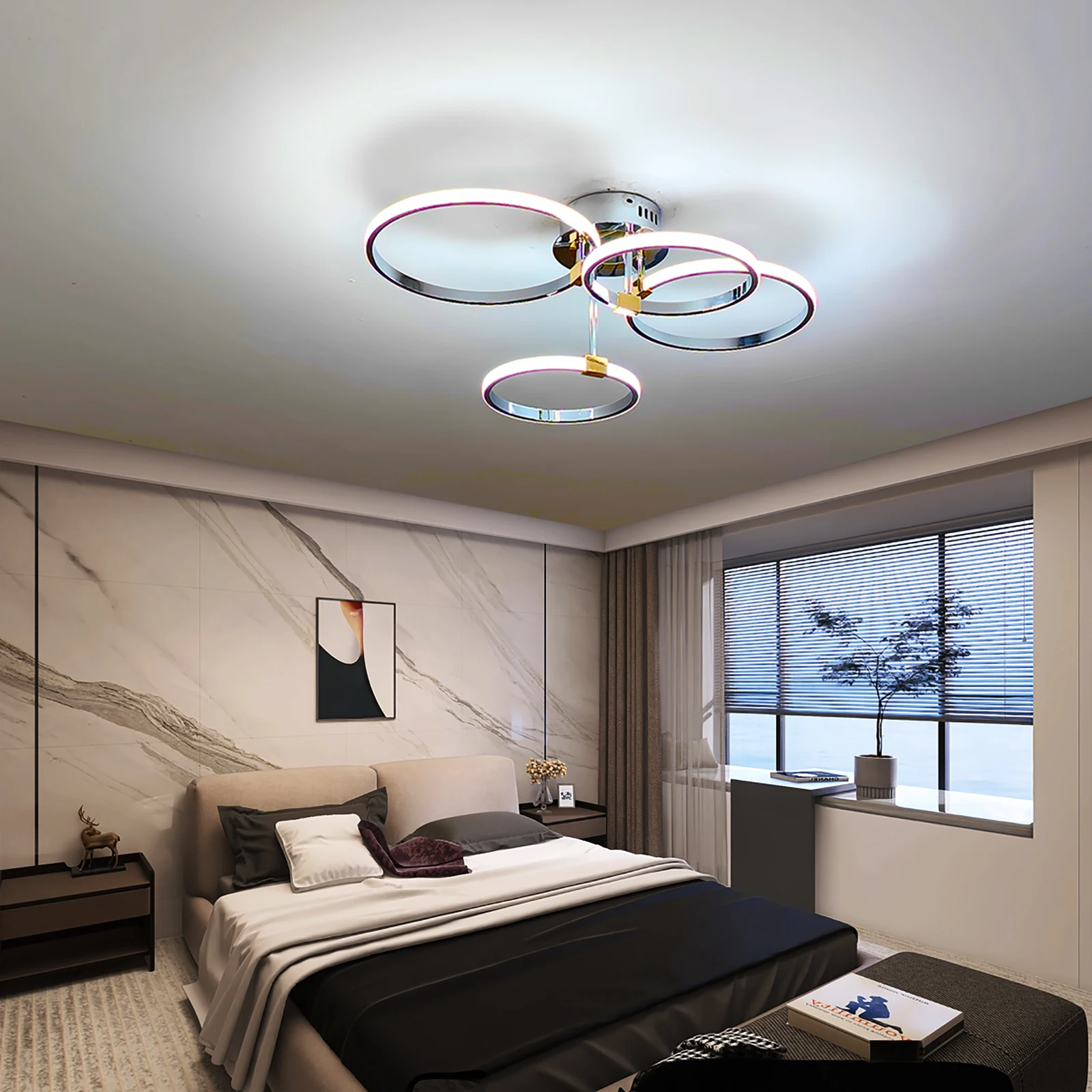 Modern LED Ceiling Chandelier for Living Bedroom,Round Dimmable Ceiling Lamp,Gold/Chrome/Black Bedroom Ceiling Light Fixture Modern LED Ceiling Chandelier for Living Bedroom,Round Dimmable Ceiling Lamp,Gold/Chrome/Black Bedroom Ceiling Light Fixture