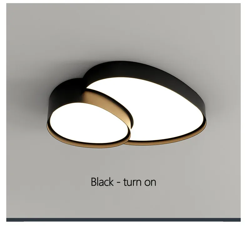 Modern Simple LED Ceiling Lamp Remote Control Black White Light Home Creative Indoor Lighting Bedroom Living Dining Room Fixture