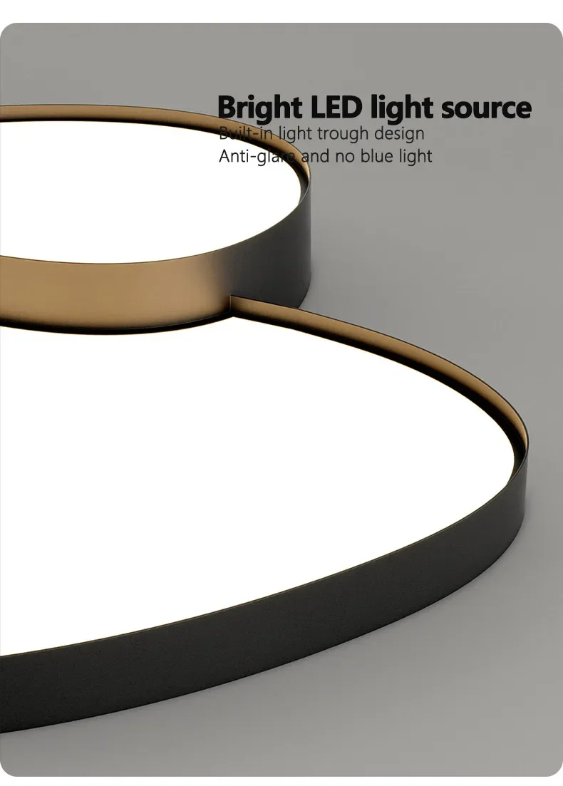 Modern Simple LED Ceiling Lamp Remote Control Black White Light Home Creative Indoor Lighting Bedroom Living Dining Room Fixture