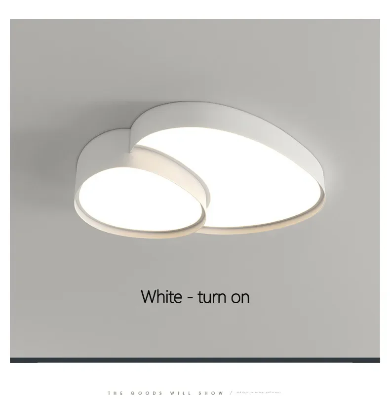 Modern Simple LED Ceiling Lamp Remote Control Black White Light Home Creative Indoor Lighting Bedroom Living Dining Room Fixture