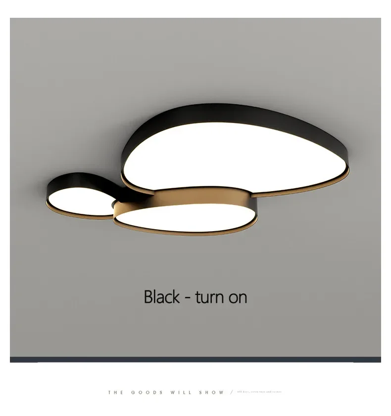 Modern Simple LED Ceiling Lamp Remote Control Black White Light Home Creative Indoor Lighting Bedroom Living Dining Room Fixture