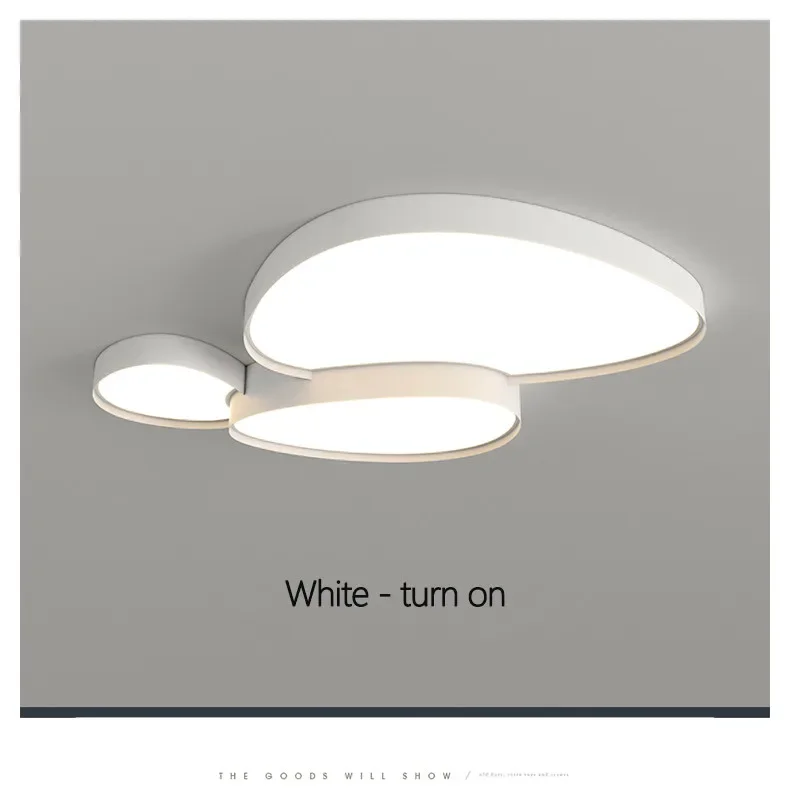 Modern Simple LED Ceiling Lamp Remote Control Black White Light Home Creative Indoor Lighting Bedroom Living Dining Room Fixture