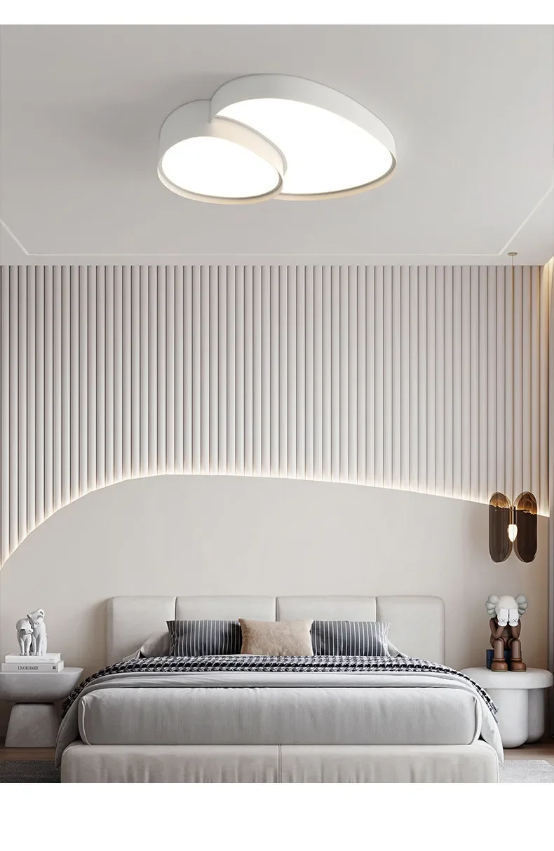 Modern Simple LED Ceiling Lamp Remote Control Black White Light Home Creative Indoor Lighting Bedroom Living Dining Room Fixture