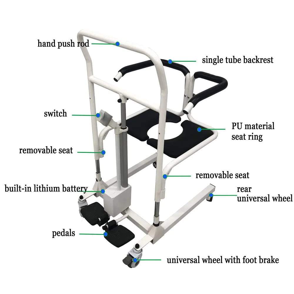 Waterproof Multi-function Safety Home Care Toilet Bathing Chair Elderly Supplies Mobility Patient Lift Electric Transfer Chair