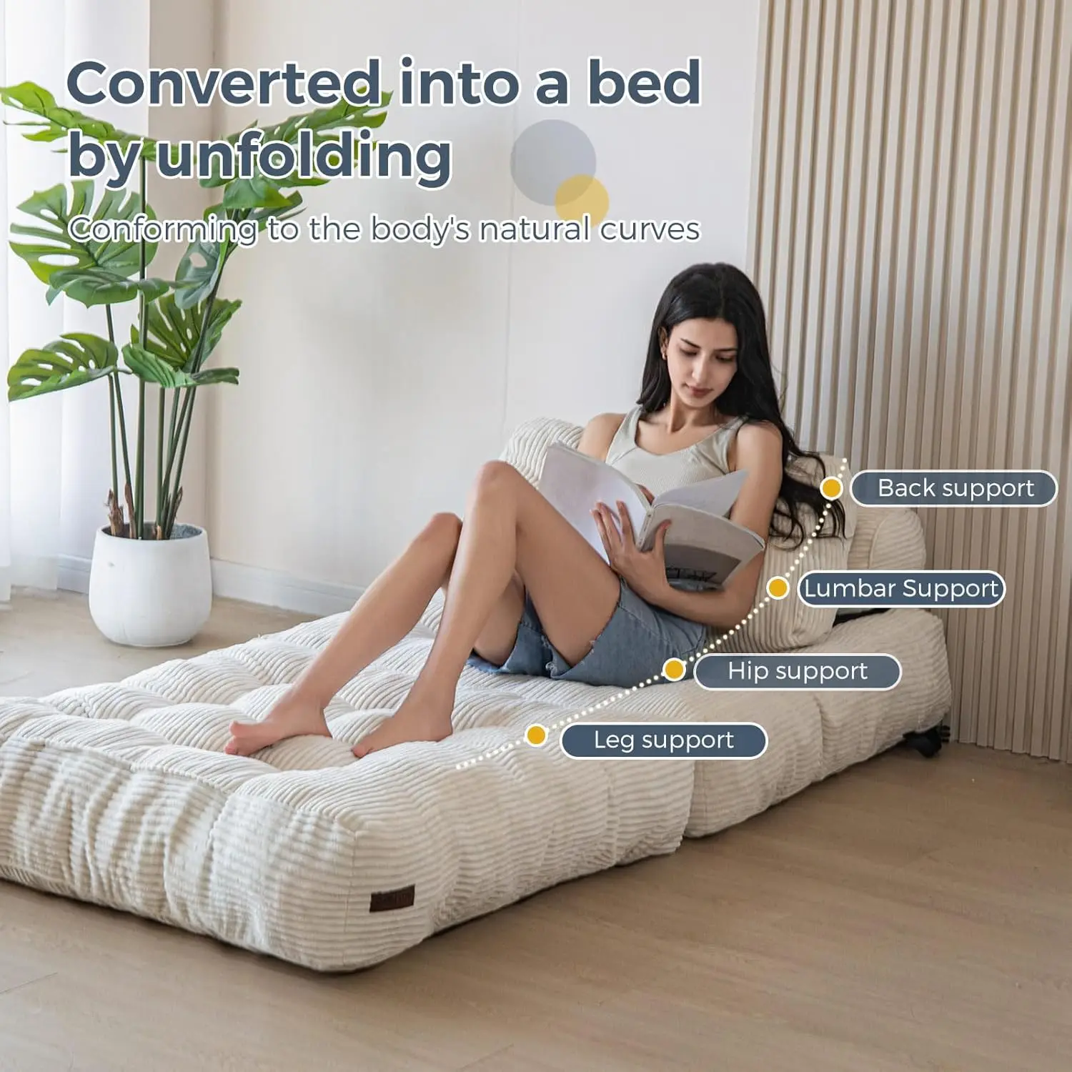 Folding Sofa Bed, Convertible Sleeper Chair with Pillow Foldable Matress, Portable Fold Out Chair Bed Comfy Floor Sofa Lounge Folding Sofa Bed, Convertible Sleeper Chair with Pillow Foldable Matress, Portable Fold Out Chair Bed Comfy Floor Sofa Lounge