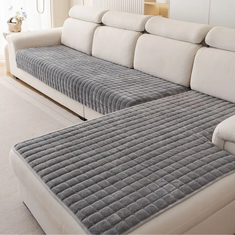 Plush Plaid Sofa Cushion Non-slip Universal Living Room Sofa Cover Flannel Thickened Velvet Sofa Backrest Plush Towel All Season Plush Plaid Sofa Cushion Non-slip Universal Living Room Sofa Cover Flannel Thickened Velvet Sofa Backrest Plush Towel All Season