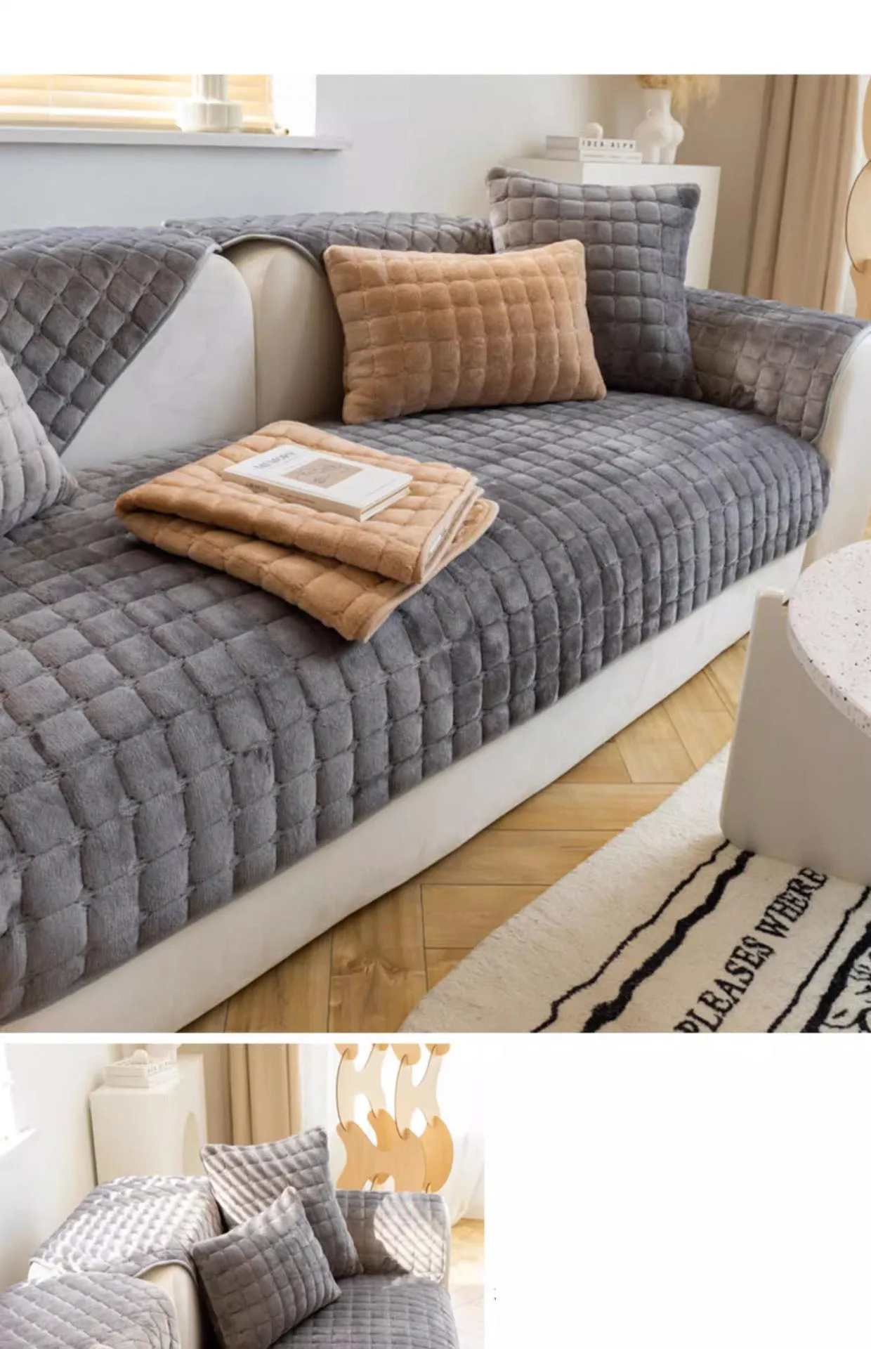 Plush Plaid Sofa Cushion Non-slip Universal Living Room Sofa Cover Flannel Thickened Velvet Sofa Backrest Plush Towel All Season Plush Plaid Sofa Cushion Non-slip Universal Living Room Sofa Cover Flannel Thickened Velvet Sofa Backrest Plush Towel All Season