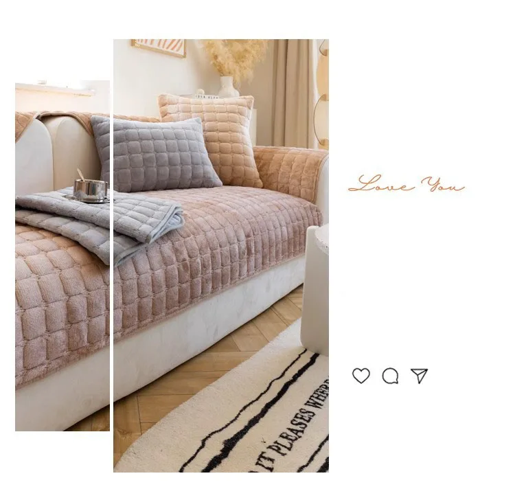 Plush Plaid Sofa Cushion Non-slip Universal Living Room Sofa Cover Flannel Thickened Velvet Sofa Backrest Plush Towel All Season Plush Plaid Sofa Cushion Non-slip Universal Living Room Sofa Cover Flannel Thickened Velvet Sofa Backrest Plush Towel All Season
