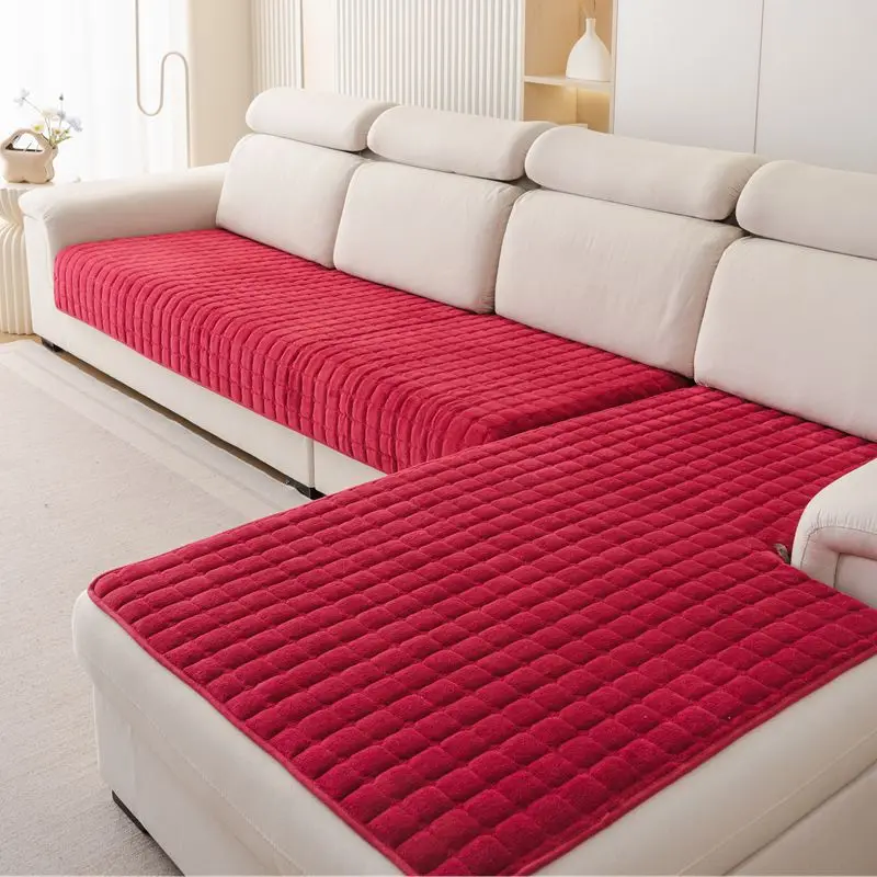 Plush Plaid Sofa Cushion Non-slip Universal Living Room Sofa Cover Flannel Thickened Velvet Sofa Backrest Plush Towel All Season Plush Plaid Sofa Cushion Non-slip Universal Living Room Sofa Cover Flannel Thickened Velvet Sofa Backrest Plush Towel All Season