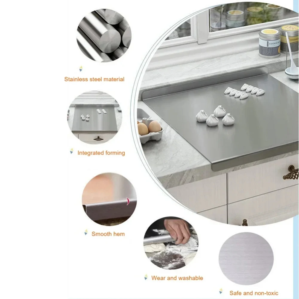 L-shaped Chopping Board Stainless Steel Large Size Doublesided Chopping Board Kitchen Tool Home Fruit Cutting And Kneading Panel L-shaped Chopping Board Stainless Steel Large Size Doublesided Chopping Board Kitchen Tool Home Fruit Cutting And Kneading Panel