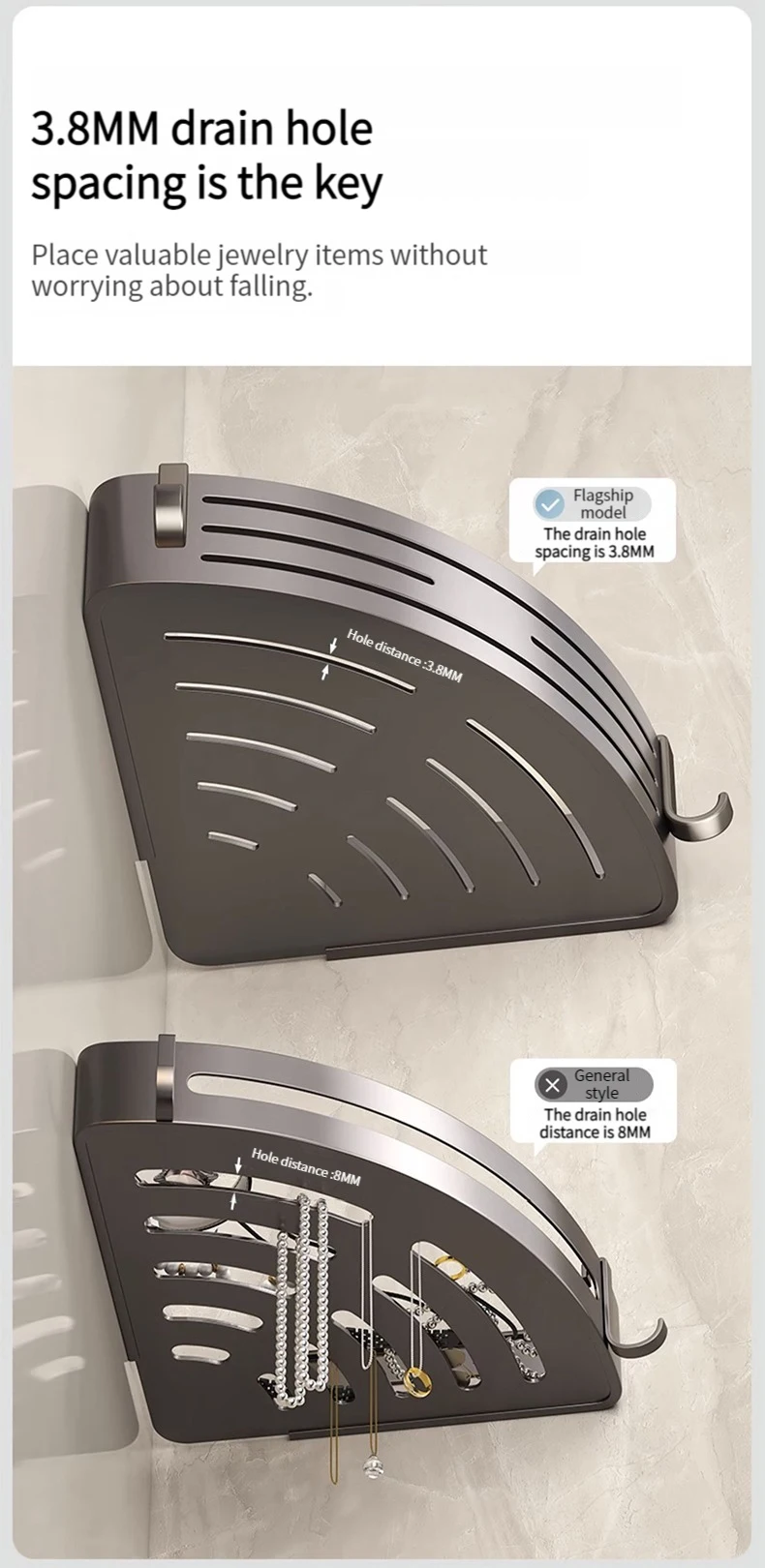 No Drill Sticker Walls for Installation Aluminum Bathroom Shelf Shelves Shampoo Rack Storage Holder Kitchen Organizer Rack