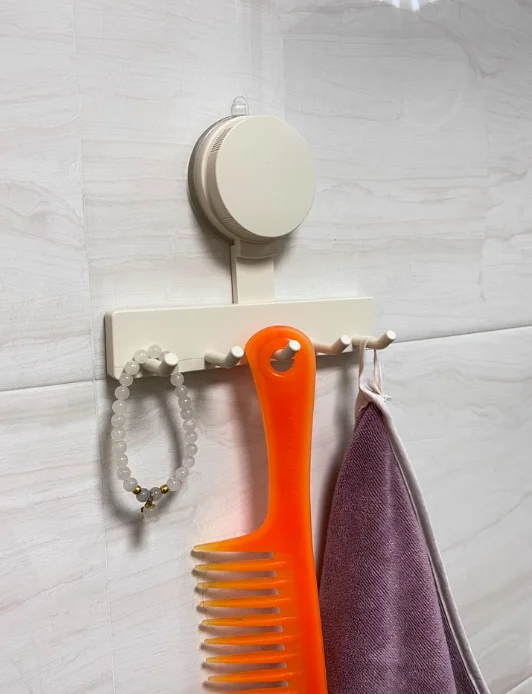 Strong Load-Bearing No Punching Suction Cup Hook Bathroom Wall Mounted Door Hanging Clothes Rack Clothes and Towel Racks