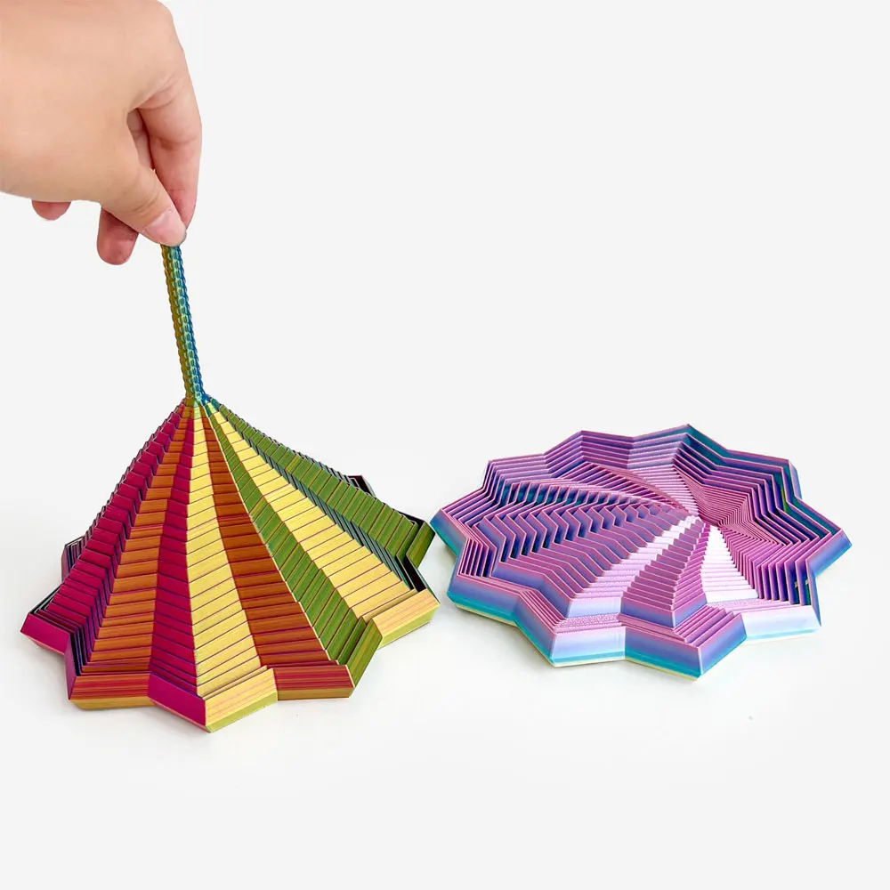3D Printing Expanded Sensory Fidget Star Model Visual Illusion Hexagon Whirling Spiral Ornaments Stress Relief Christmas Gift