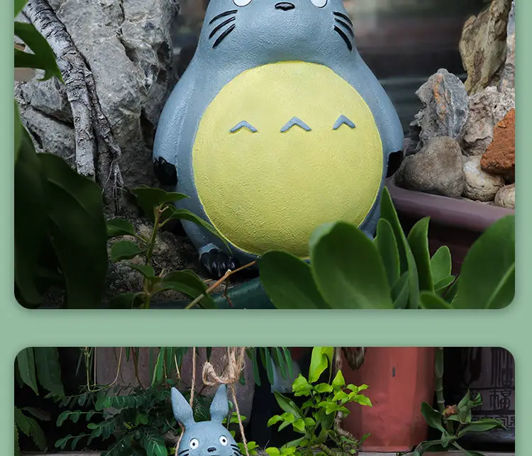 Large Garden Statue Cartoon Anime Totoroed Sculpture Creative Kawaii Miyazakis Hayaos Totoros Resin Figurines Garden Home Decor