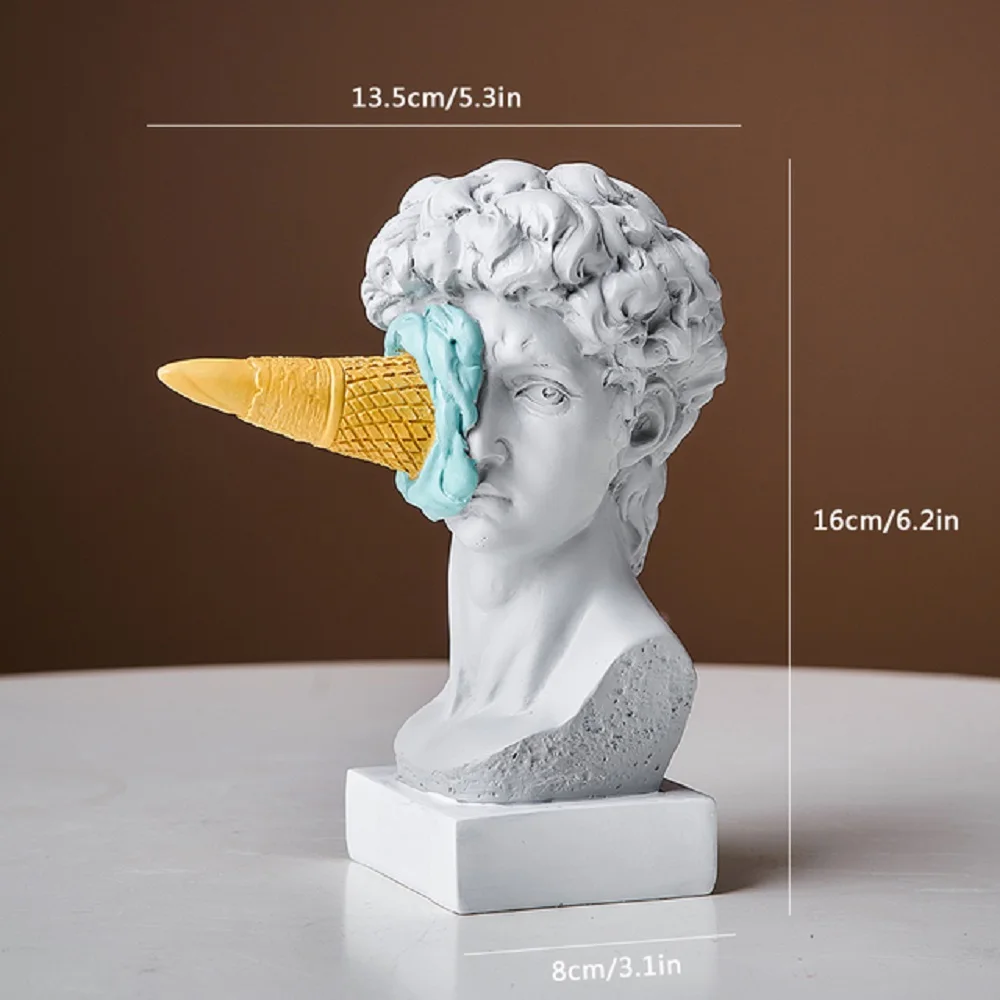 Modern Nordic Figure Ornament Ice Cream David Figurine Home Decor Sculpture Office Bookshelf Desktop Art Decoration David Statue