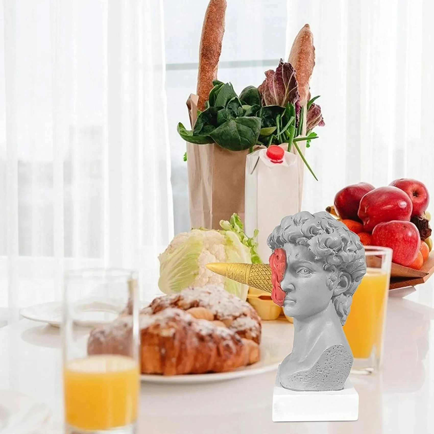Modern Nordic Figure Ornament Ice Cream David Figurine Home Decor Sculpture Office Bookshelf Desktop Art Decoration David Statue