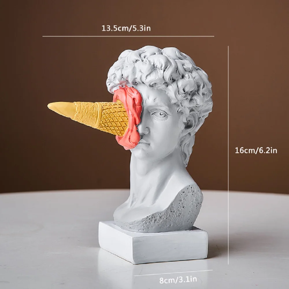 Modern Nordic Figure Ornament Ice Cream David Figurine Home Decor Sculpture Office Bookshelf Desktop Art Decoration David Statue