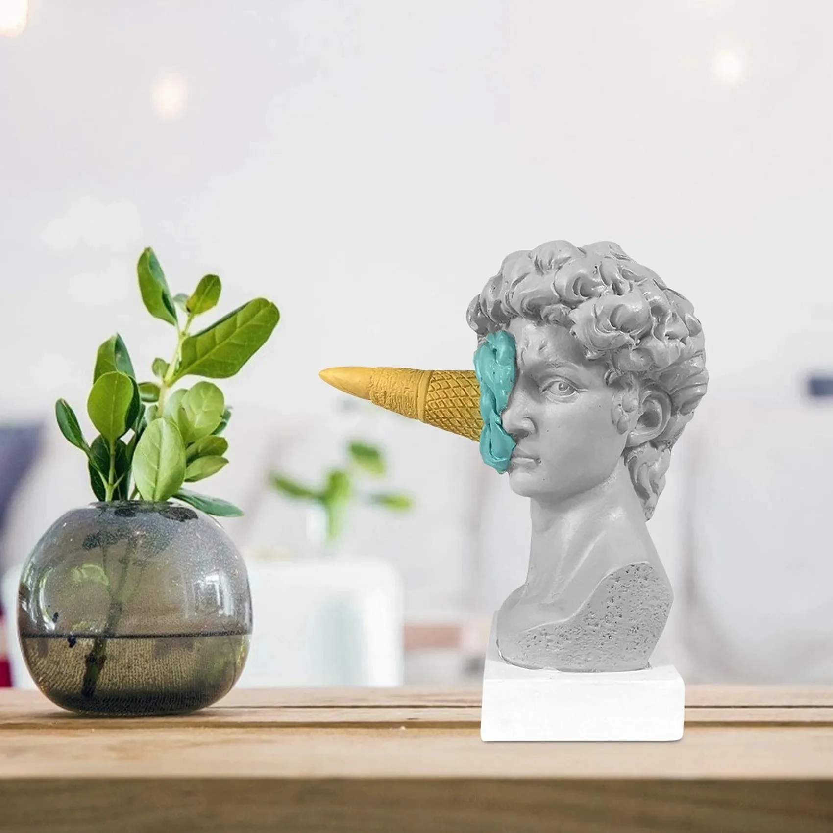 Modern Nordic Figure Ornament Ice Cream David Figurine Home Decor Sculpture Office Bookshelf Desktop Art Decoration David Statue