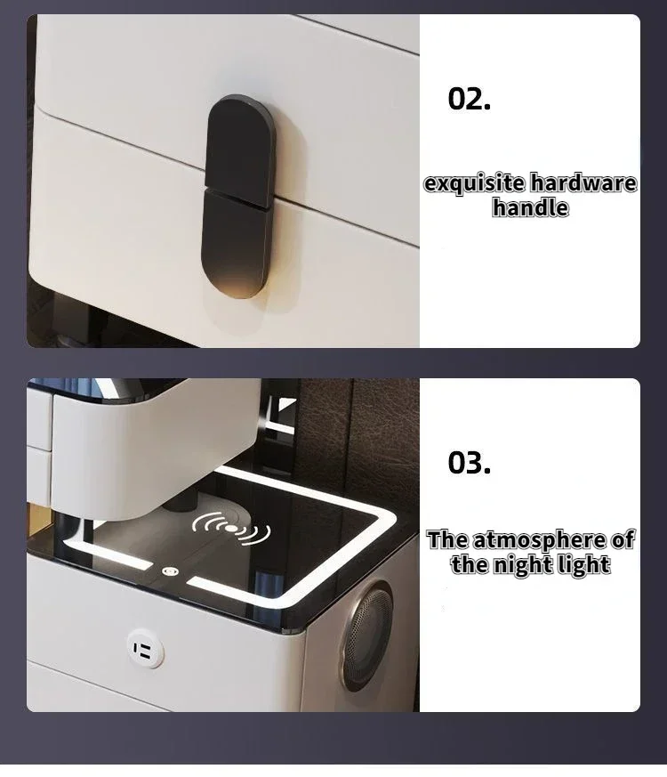 Modern Dressing Table with Smart Wireless Charging Luxury Bedroom Multifunctional Makeup Table with Chair Sound Cloud Led Mirror