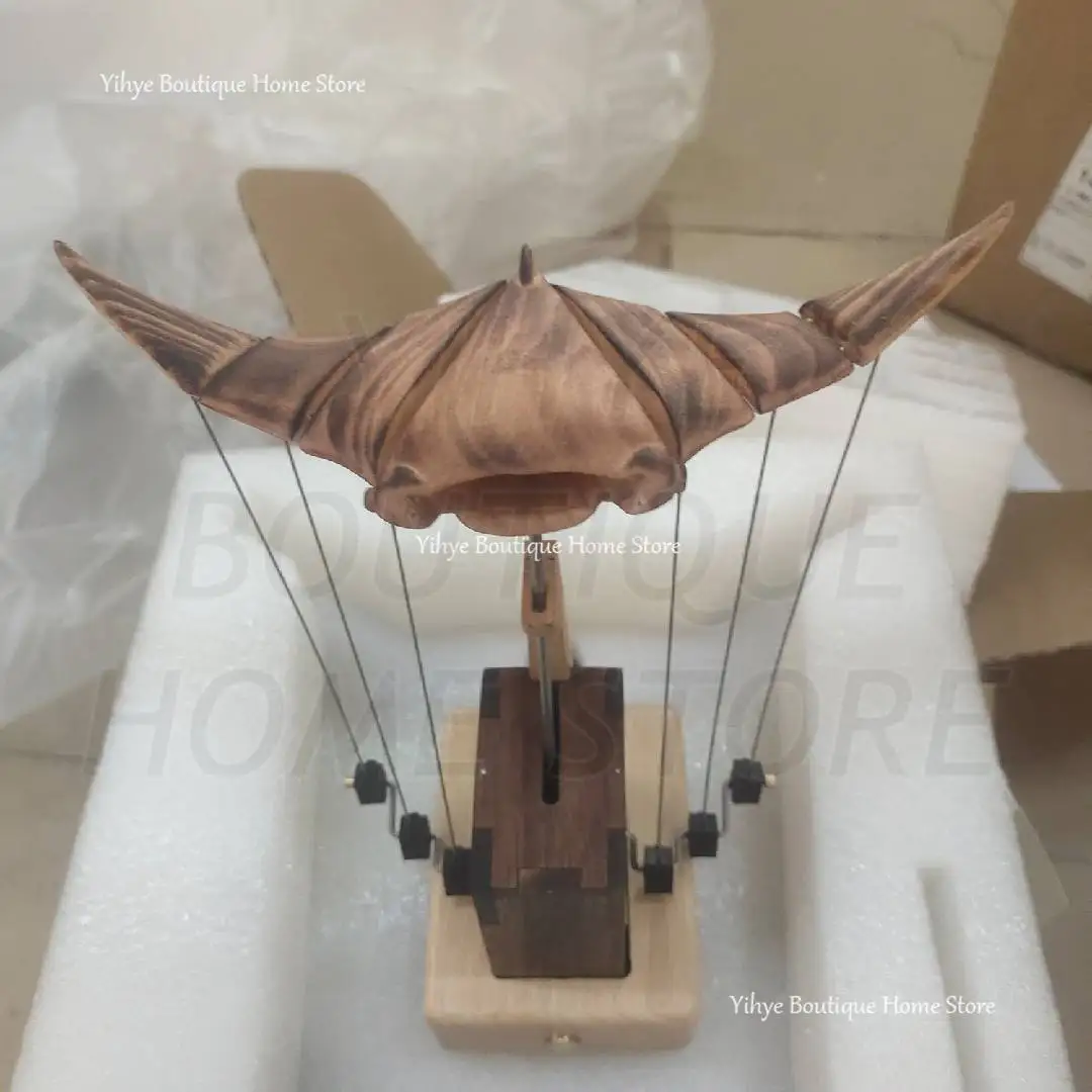 Hand-carved Flying Manta Ray Kinetic Sculpture - Unique Wooden Desktop Ornament for Home/Office Decoration & Gifting Hand-carved Flying Manta Ray Kinetic Sculpture - Unique Wooden Desktop Ornament for Home/Office Decoration & Gifting