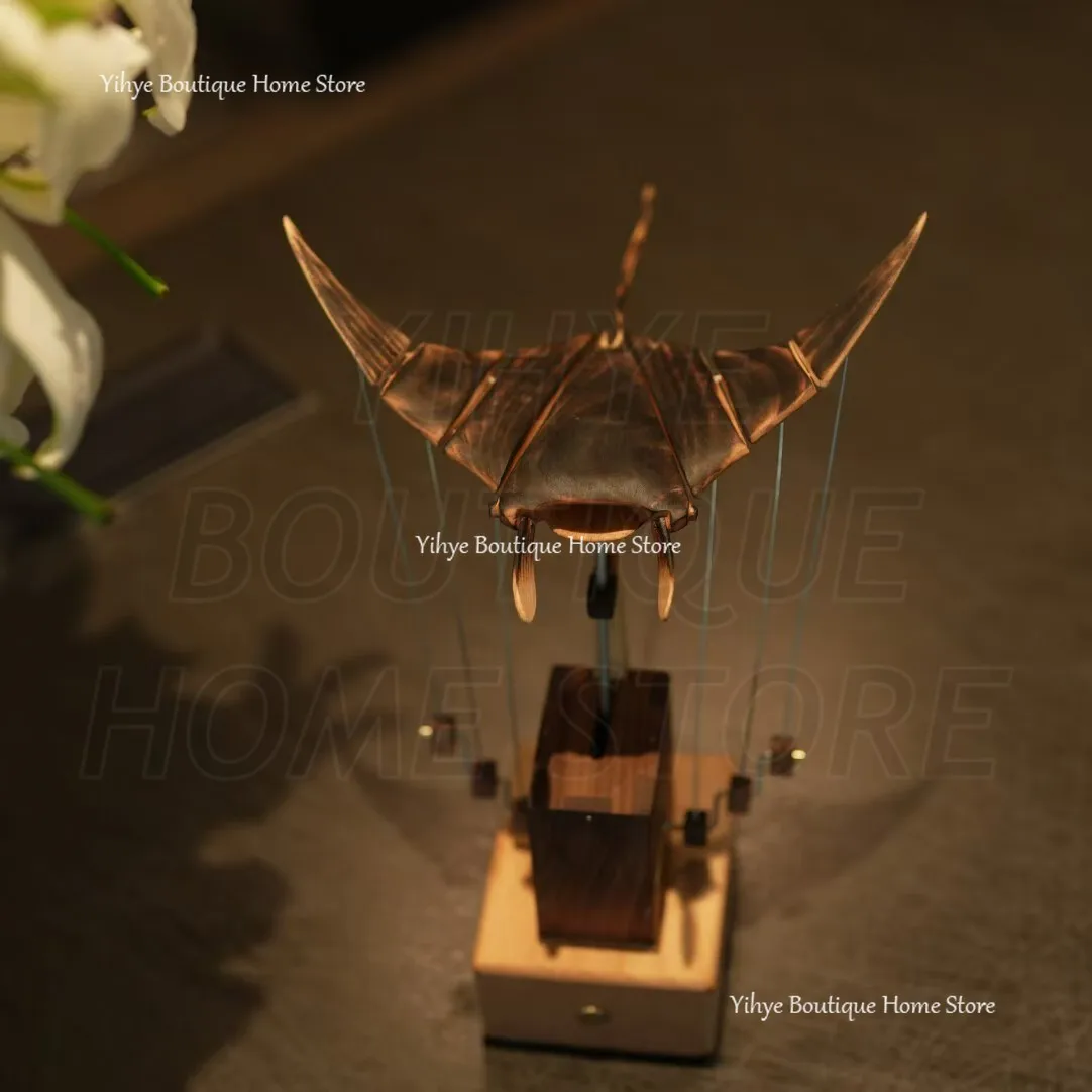 Hand-carved Flying Manta Ray Kinetic Sculpture FIGURINES & MINIATURES Hand-carved Flying Manta Ray Kinetic Sculpture FIGURINES & MINIATURES