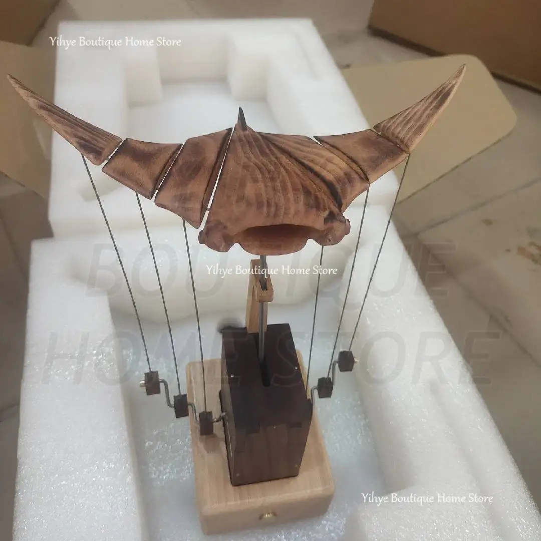 Hand-carved Flying Manta Ray Kinetic Sculpture - Unique Wooden Desktop Ornament for Home/Office Decoration & Gifting Hand-carved Flying Manta Ray Kinetic Sculpture - Unique Wooden Desktop Ornament for Home/Office Decoration & Gifting