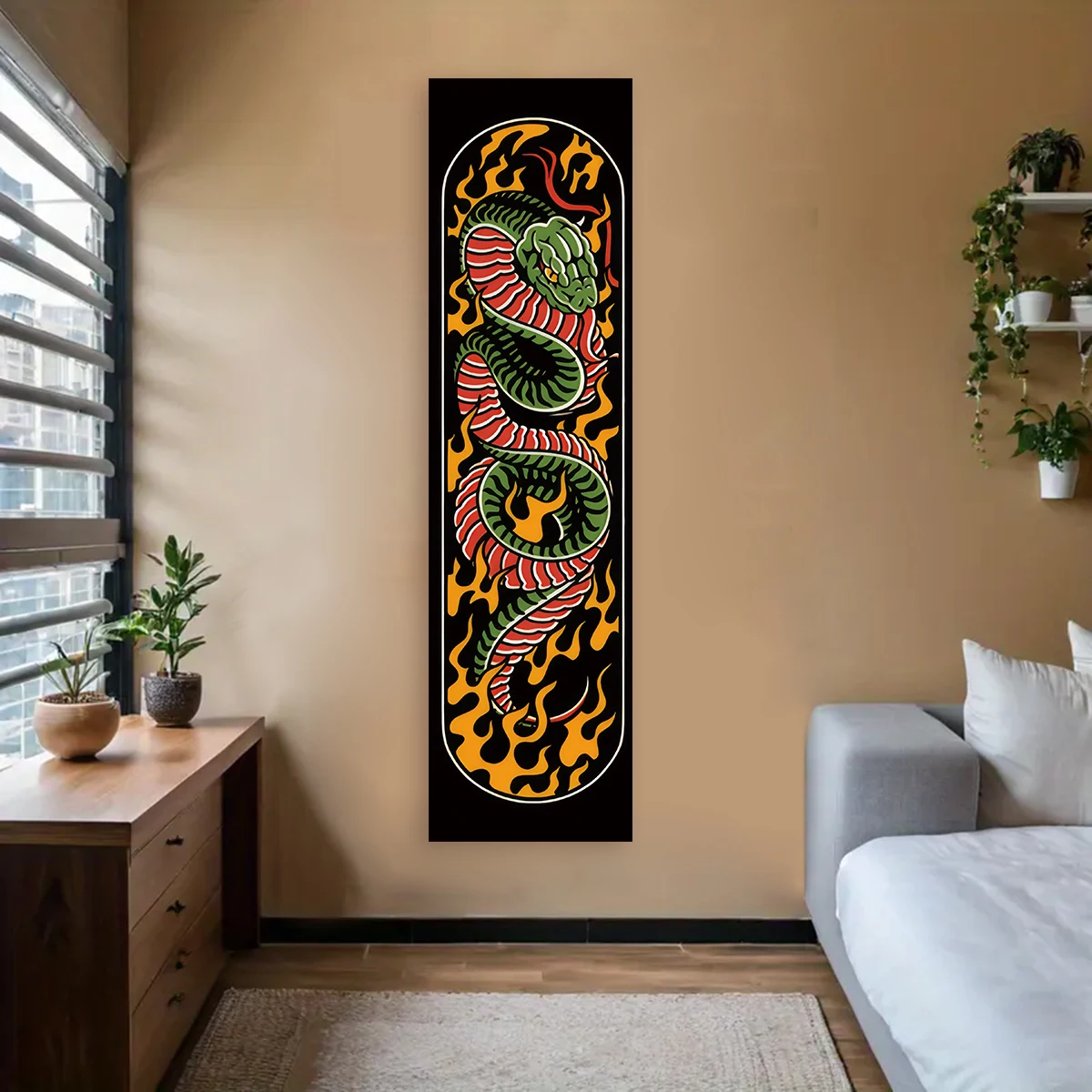 Japanese Ocean Waves Wall Decoration Tapestry Red Sun & Ocean Waves Landscape Aesthetic Tapestry Wall Hanging Home Room Decor