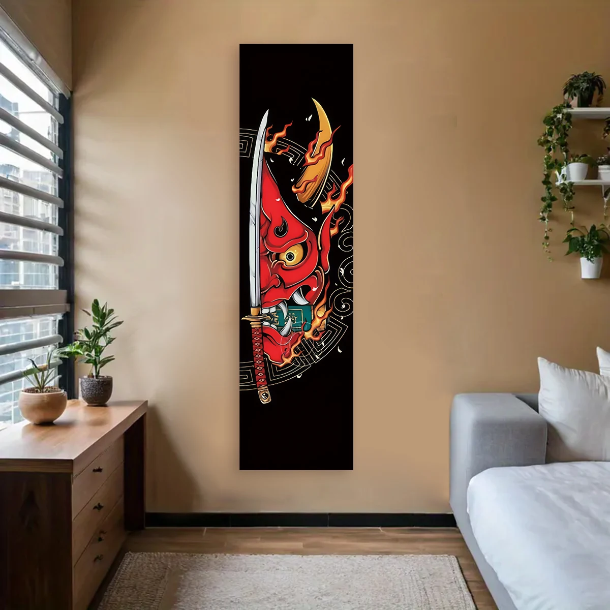 Japanese Ocean Waves Wall Decoration Tapestry Red Sun & Ocean Waves Landscape Aesthetic Tapestry Wall Hanging Home Room Decor