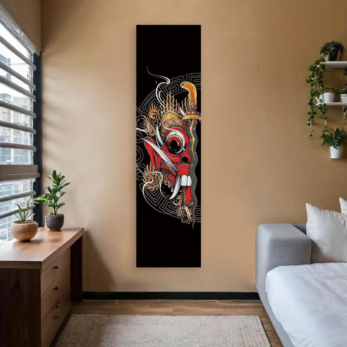 Japanese Ocean Waves Wall Decoration Tapestry Red Sun & Ocean Waves Landscape Aesthetic Tapestry Wall Hanging Home Room Decor