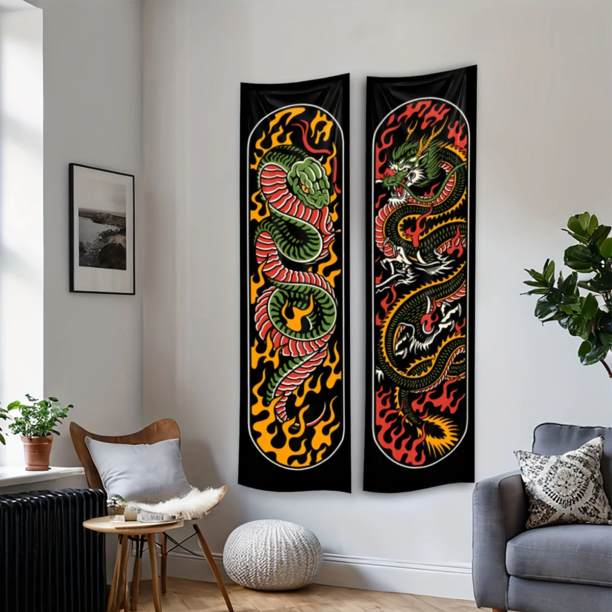 Japanese Ocean Waves Wall Decoration Tapestry Red Sun & Ocean Waves Landscape Aesthetic Tapestry Wall Hanging Home Room Decor