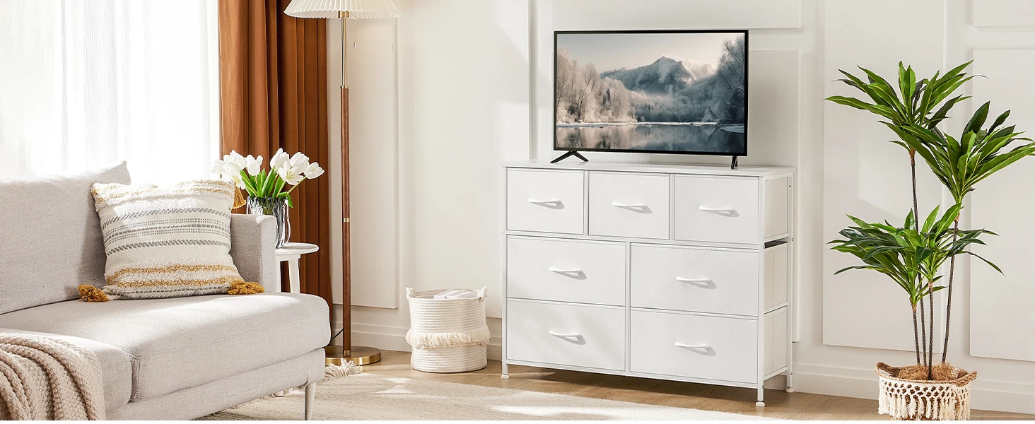 JHK Wardrobes For Bedroom With 5/7/10 White Lover Fabric Drawers Chest Wardrobe Closet For Storage Cabinet Bedroom Of Furniture