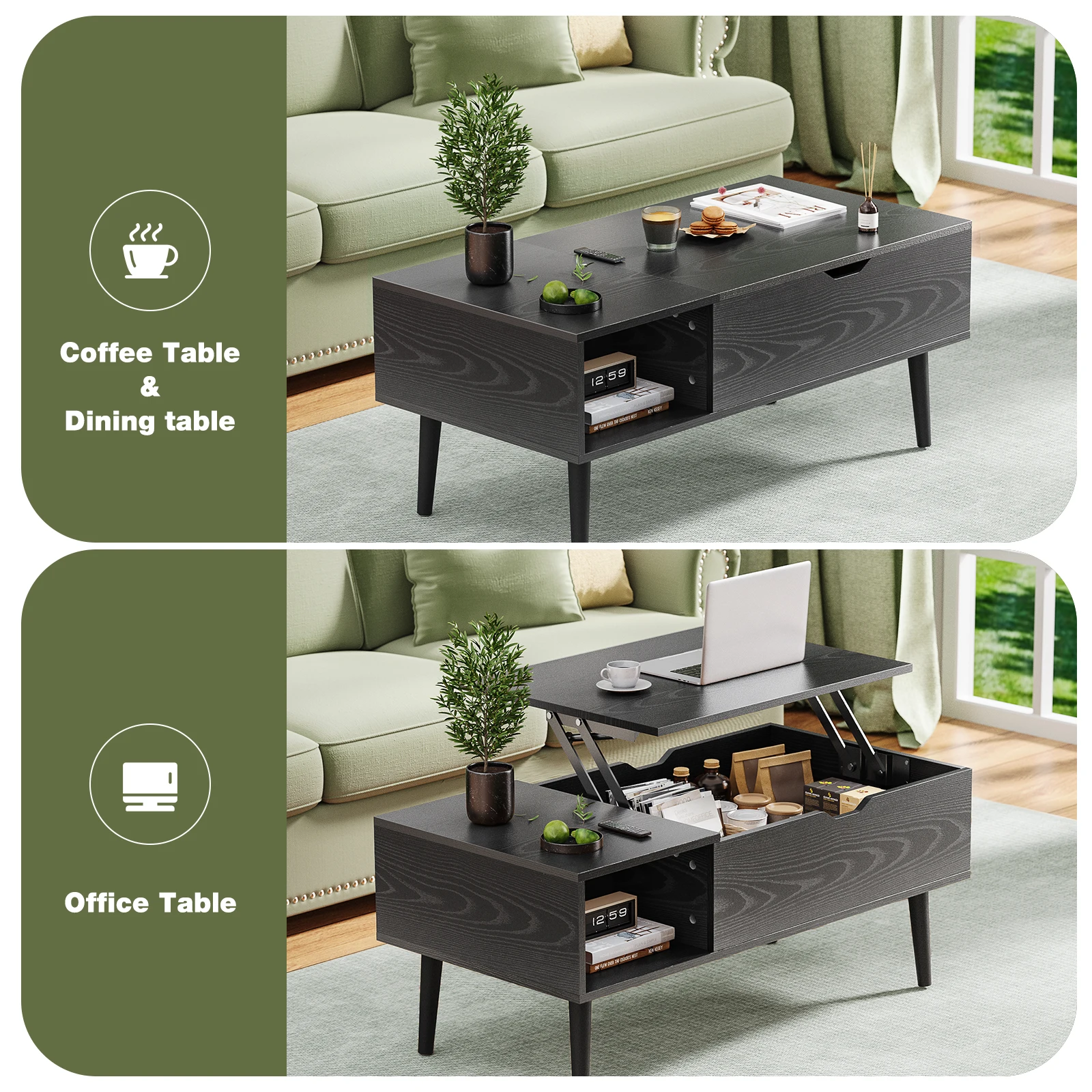 JHK Lift Top Coffee Tables For Living Room 39.37