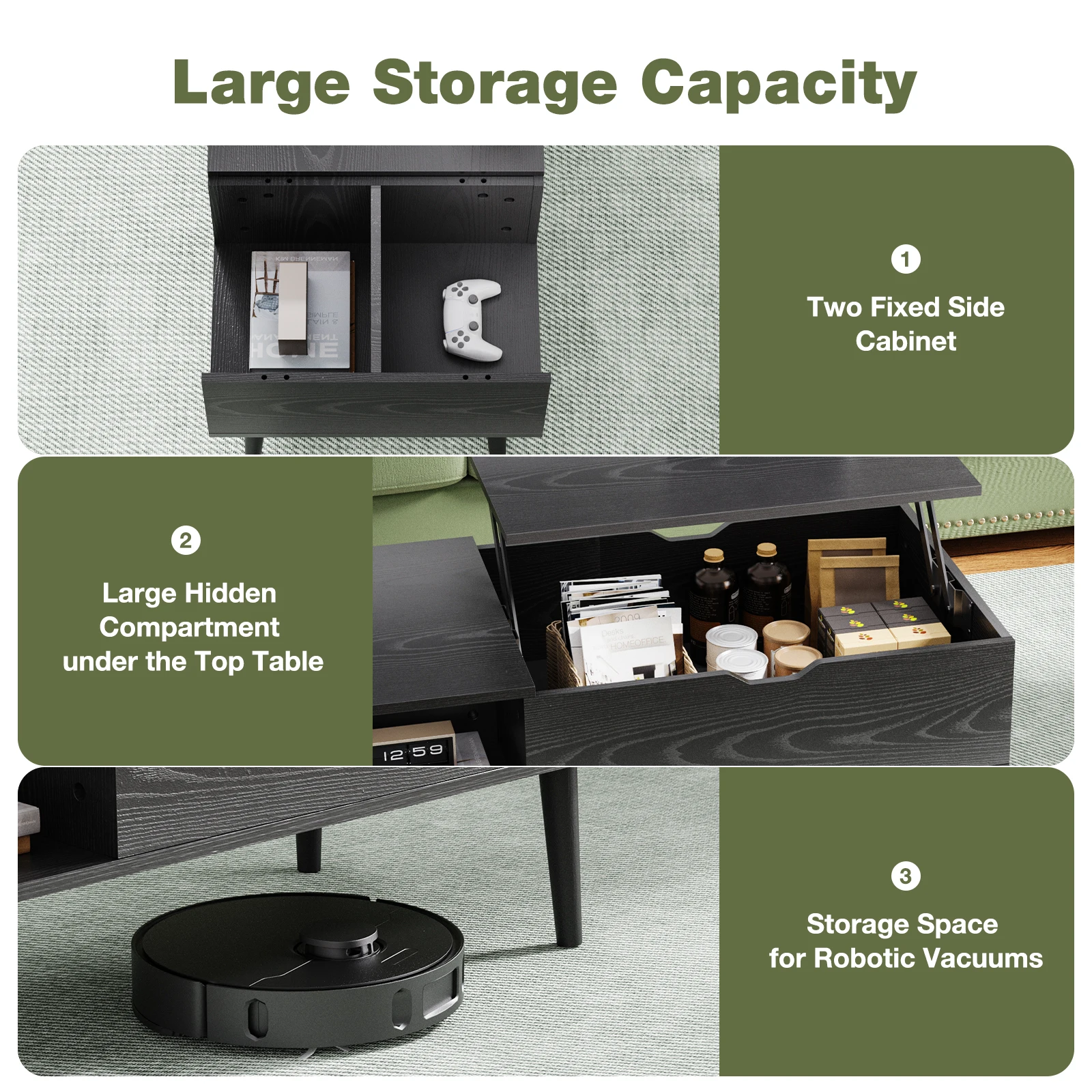 JHK Lift Top Coffee Tables For Living Room 39.37