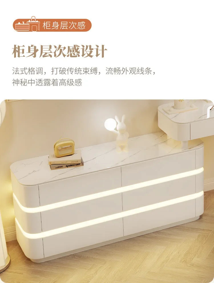 Nordic Dressing Table with 6 Drawers Organizer Simple Makeup Vanity Table Soild Wood Chair Muebles De Dormitorio Furniture
