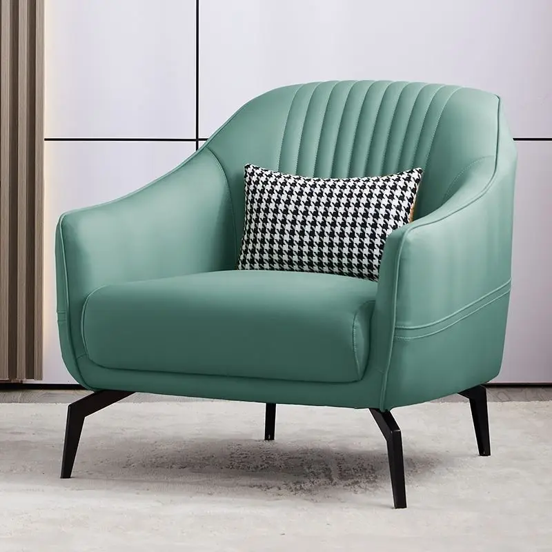 Scandinavian light luxury single sofa chair living room home bedroom leisure chair designer fabric sofa lazy small household