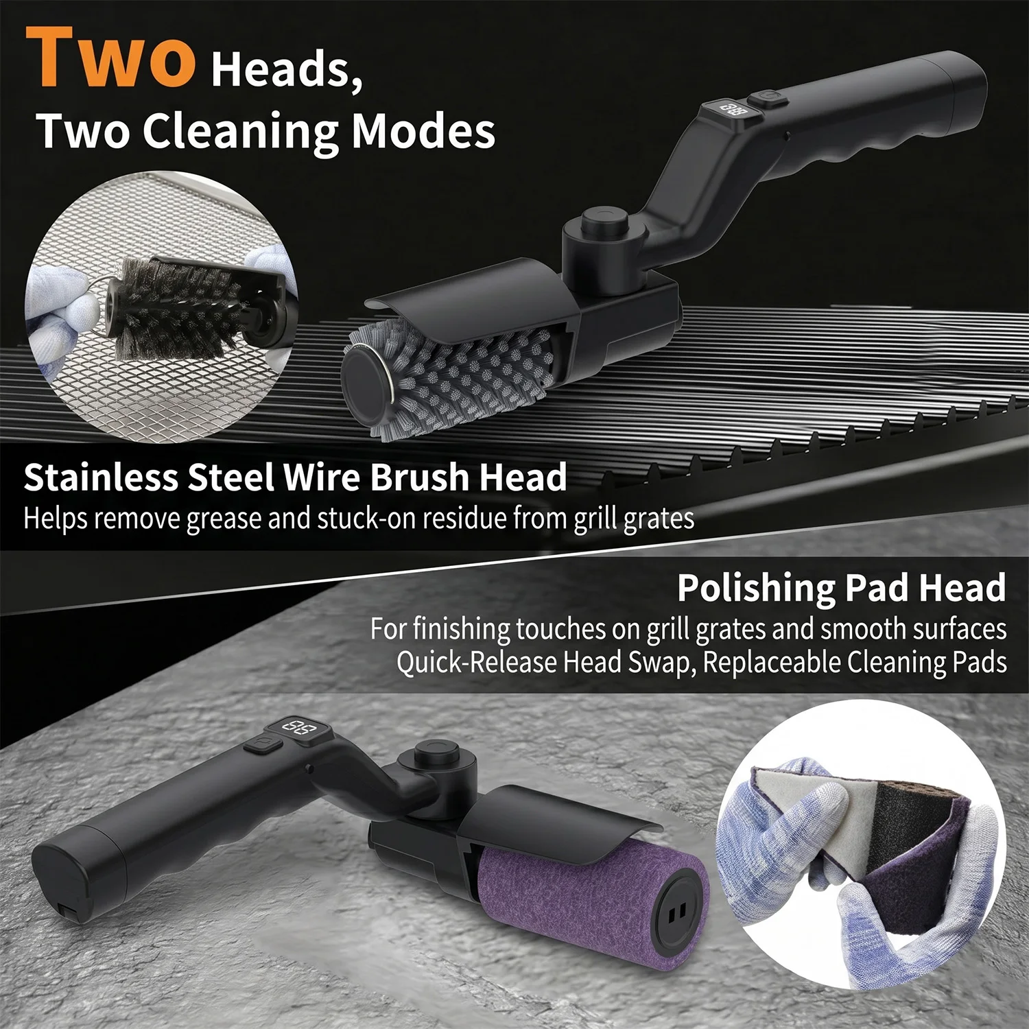 BBQ Grill Brush 3-Speed Settings Electric Grill Brush,180° Adjustable Head,90 Mins Grill Cleaner for Outdoor Griddles Smokers BBQ Grill Brush 3-Speed Settings Electric Grill Brush,180° Adjustable Head,90 Mins Grill Cleaner for Outdoor Griddles Smokers